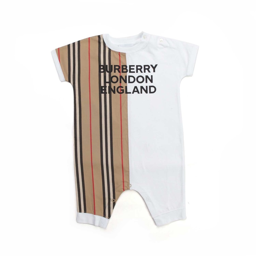 BURBERRY | BABY COTTON ROMPER WITH LOGO